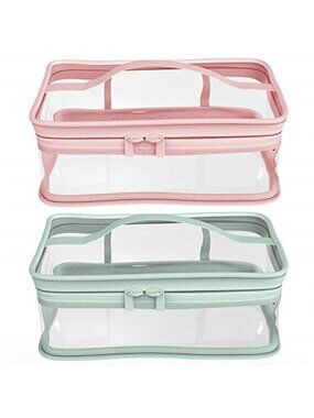 Makeup Bag Zipper Waterproof Portable Travel Storage Pouch 2 Pcs